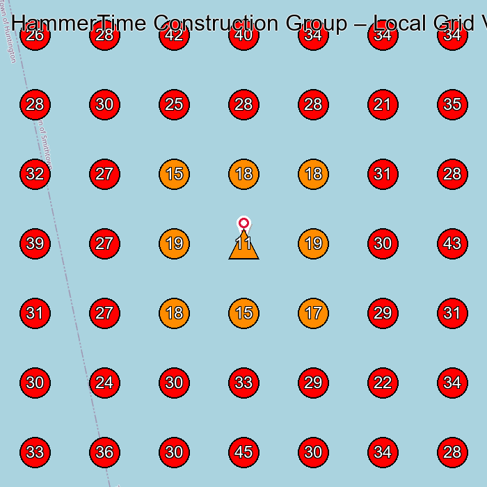 HammerTime Construction Group GeoGrid visibility map for Contractor in Northport